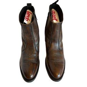 Laredo Men's Fletcher Tan/Brown Leather Ankle Boots 10.5